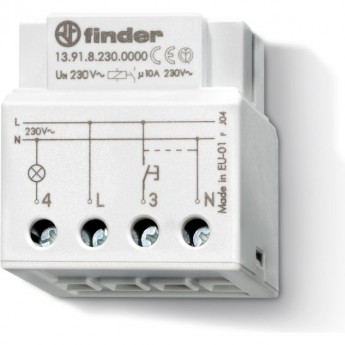 Электронное шаговое реле FINDER 1NO 10A; питание 230В АC; монтаж в коробке; степень защиты IP20